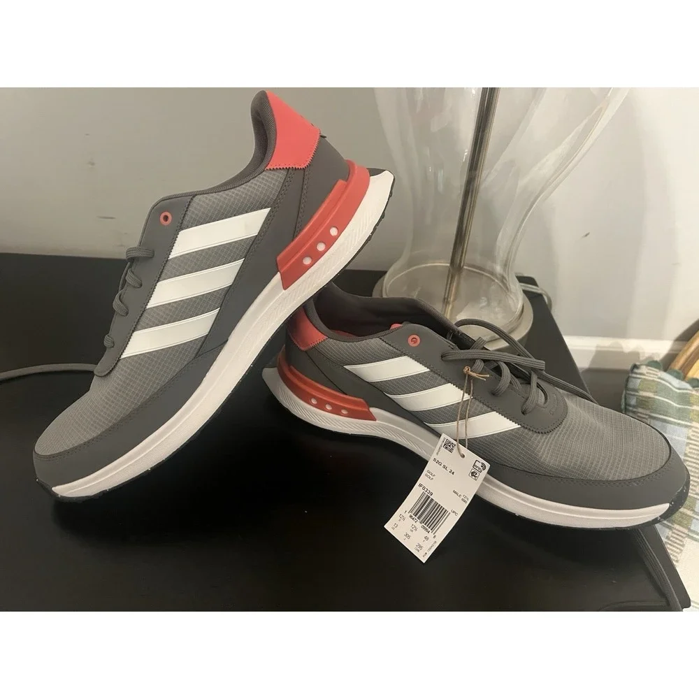 NEW Adidas Men's S2G 24 Spikeless Waterproof Golf Shoes, Gray/Pink Sz 13 NWT